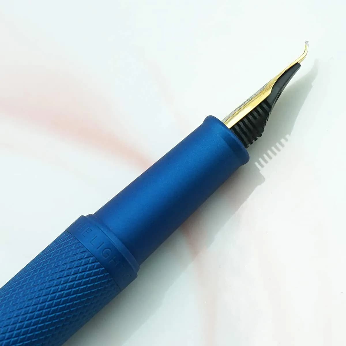 Asvine Blue Forest Fountain Pen Fude Bent Nib with Converter & Metal Case | Smooth Ink Flow - view 6