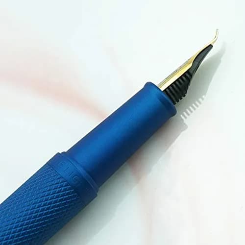 Asvine Blue Forest Fountain Pen Fude Bent Nib with Converter & Metal Case | Smooth Ink Flow thumbnail 6
