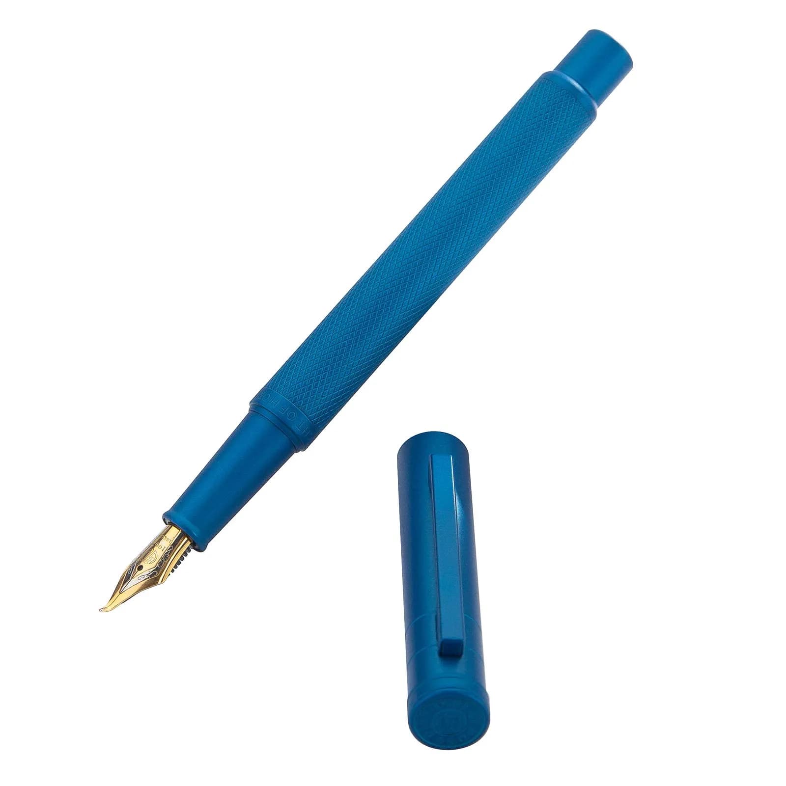 Asvine Blue Forest Fountain Pen Fude Bent Nib with Converter & Metal Case | Smooth Ink Flow - view 2
