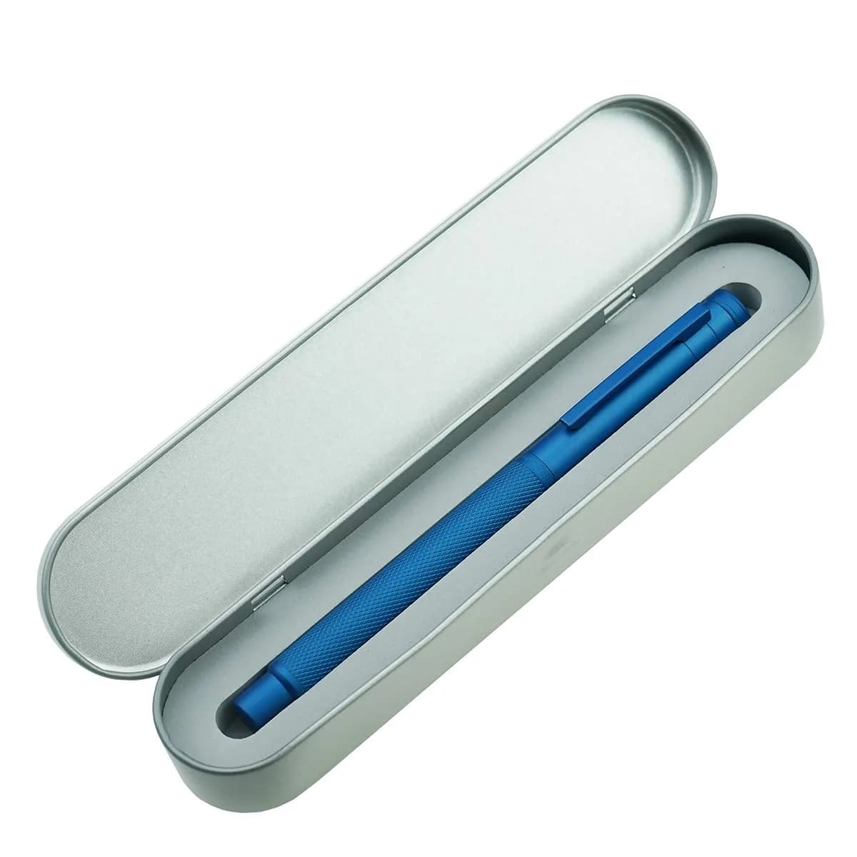 Asvine Blue Forest Fountain Pen Fude Bent Nib with Converter & Metal Case | Smooth Ink Flow - view 3