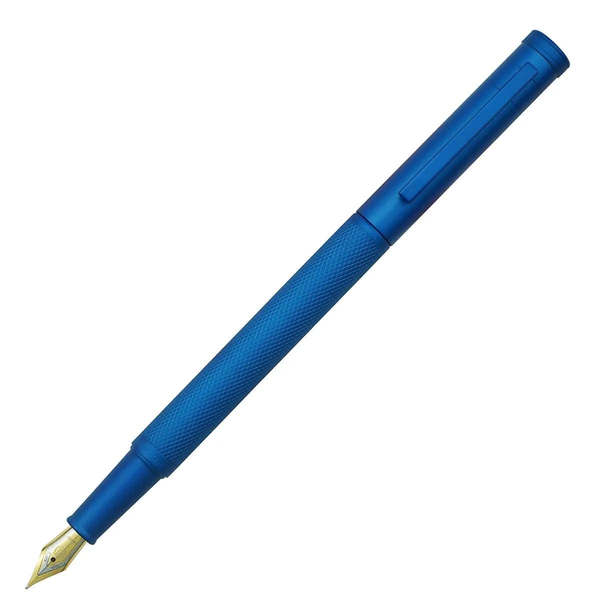 Asvine Blue Forest Fountain Pen Fude Bent Nib with Converter & Metal Case | Smooth Ink Flow - view 4