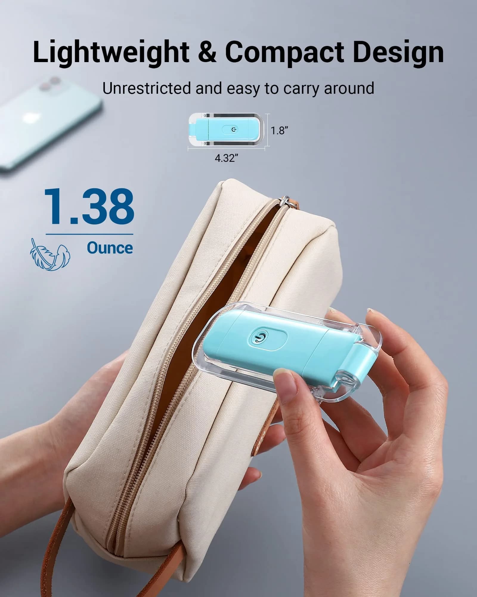 DEWENWILS Clip-On Book Reading Light with USB Rechargeable Battery, Blue | Adjustable Brightness & Color Temperature - view 7