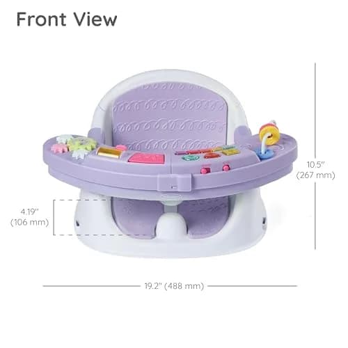 Infantino Music & Lights 3-in-1 Discovery Seat & Booster, Lavender | Converts from play to mealtime, supports 4 months to 4 years thumbnail 7