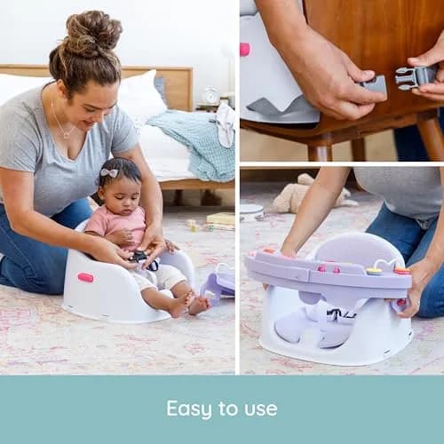 Infantino Music & Lights 3-in-1 Discovery Seat & Booster, Lavender | Converts from play to mealtime, supports 4 months to 4 years thumbnail 9