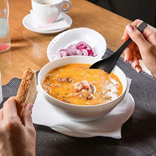 HIWARE Matte Black Heavy-Weight Soup Spoons, Stainless Steel, 17.5 cm (6.9 inches) - Set of 4 thumbnail 6
