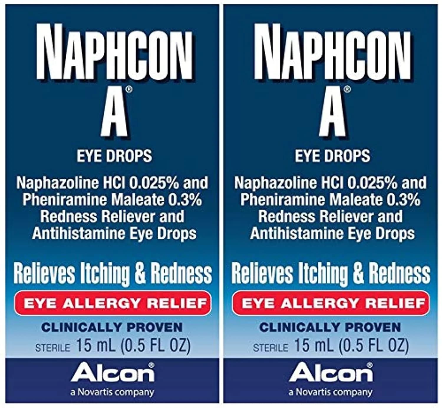 Naphcon-A Eye Drops 15-mL | Fast-Relief for Itchy, Red Eyes in Adults — 0.5 Fl Oz