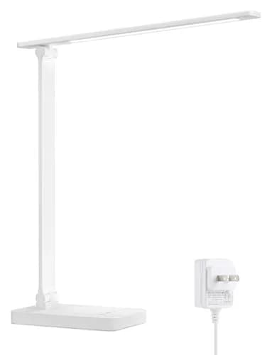 Lepro LED Desk Lamp 9.5W 800lm White | Dimmable Touch Control for Home Office & Study — White