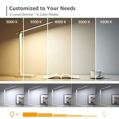 Lepro LED Desk Lamp 9.5W 800lm White | Dimmable Touch Control for Home Office & Study thumbnail 3