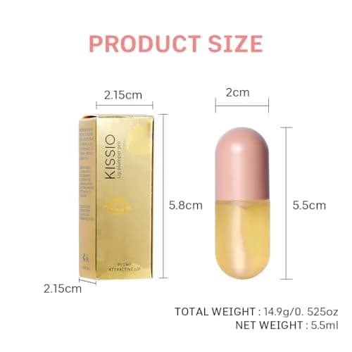 KISSIO Natural Lip Plumper Serum 5.5ml (0.19 Fl Oz) | Fuller, Smoother Lips thumbnail 6