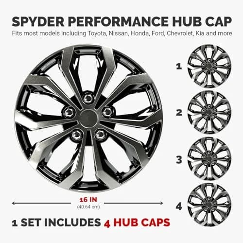 Pilot WH138-16GB 16 Inch Hubcaps Set of 4 | Impact-Resistant Steel Wheel Covers thumbnail 4