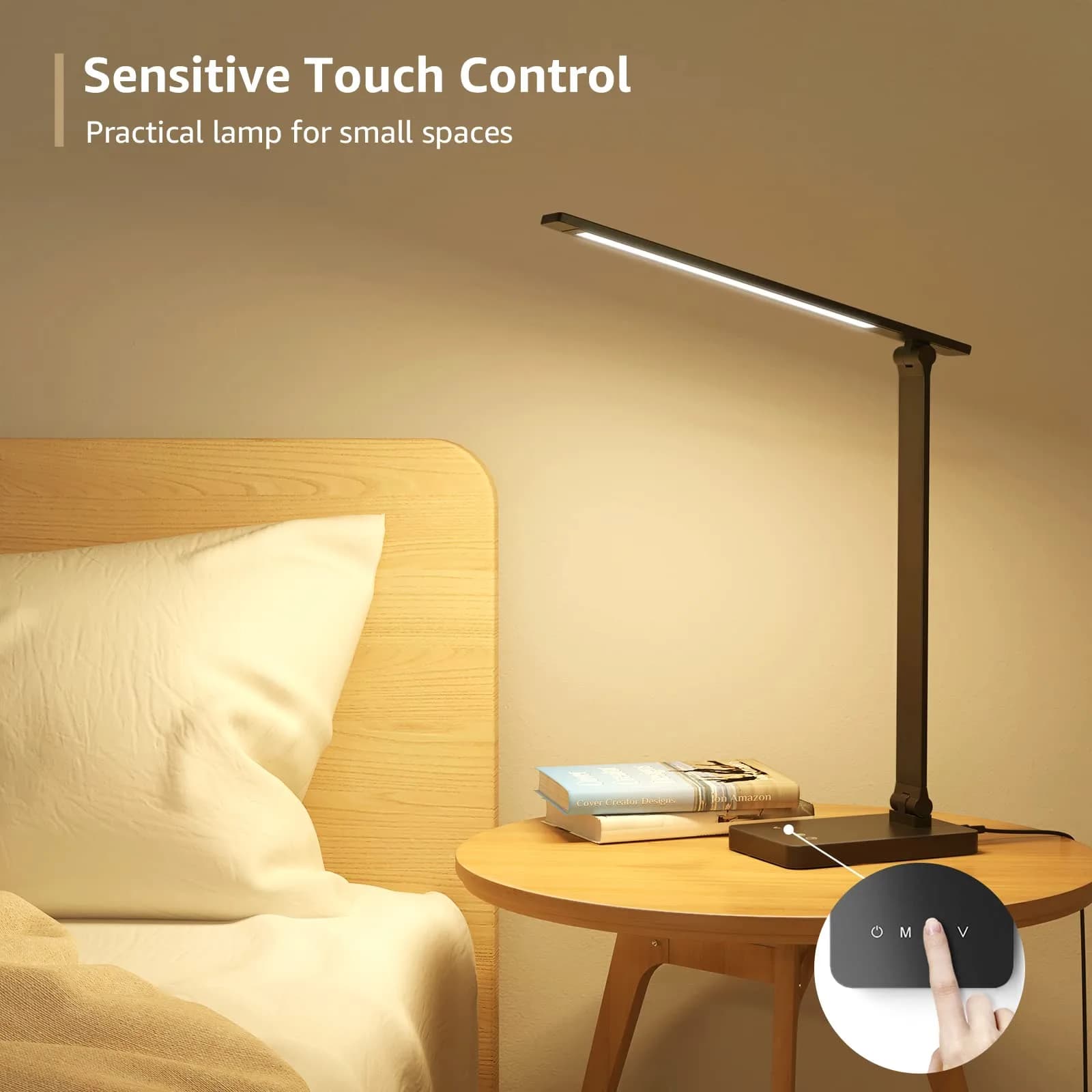 Lepro LED Desk Lamp 9.5W 750LM Black | Modern Touch Control for Home Office, Study, Crafting - view 5