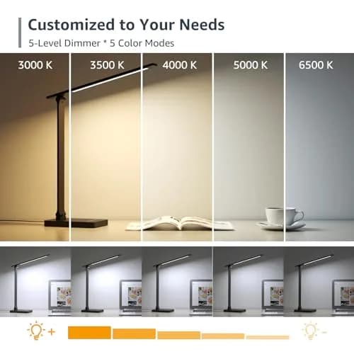 Lepro LED Desk Lamp 9.5W 750LM Black | Modern Touch Control for Home Office, Study, Crafting thumbnail 2