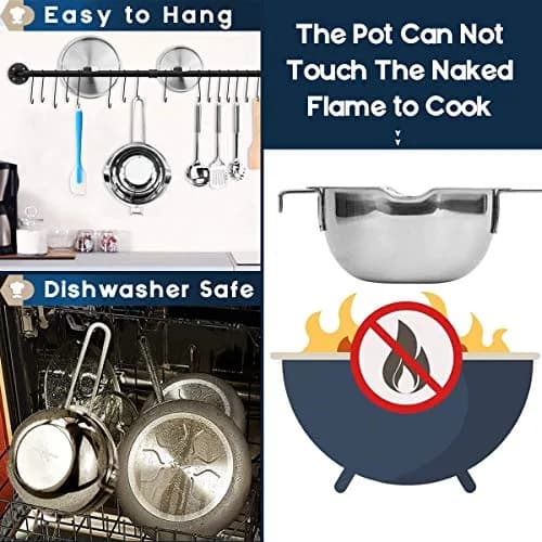 Marsheepy 1QT Double Boiler Melting Pot 1000ml (33.8 Fl Oz) | Stainless Steel Chocolate Wax Candy Melting Pot with Spatula thumbnail 7