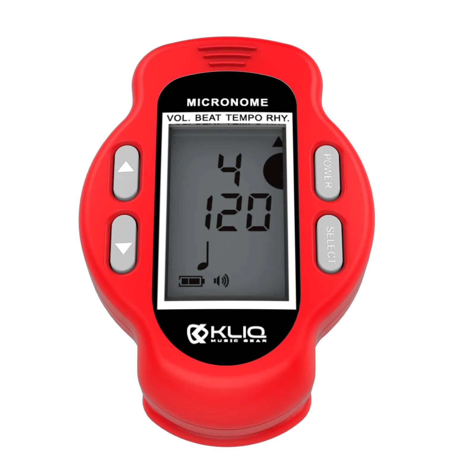 KLIQ MicroNome Mini Rechargeable Digital Metronome with Speaker Red | Adjustable Tempo & Rhythms