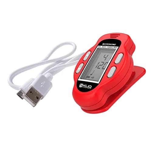 KLIQ MicroNome Mini Rechargeable Digital Metronome with Speaker Red | Adjustable Tempo & Rhythms thumbnail 9