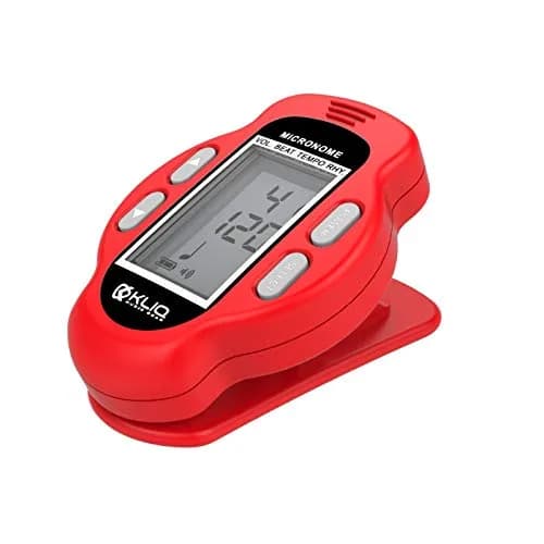 KLIQ MicroNome Mini Rechargeable Digital Metronome with Speaker Red | Adjustable Tempo & Rhythms thumbnail 2