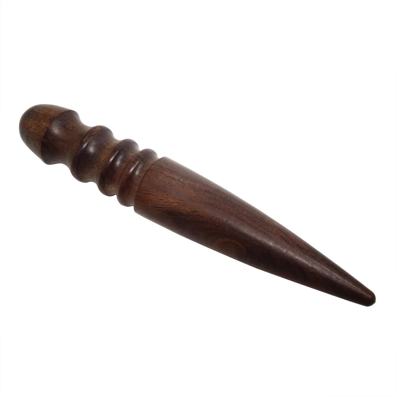 Honbay Ebony Wood Leather Edge Burnisher Tool for Leather Projects | 4 Grooves, Durable & Compact