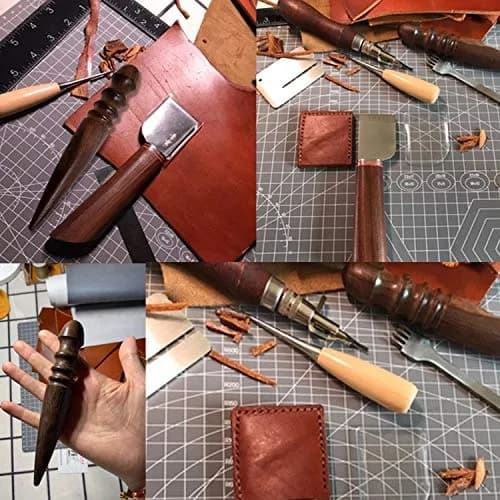 Honbay Ebony Wood Leather Edge Burnisher Tool for Leather Projects | 4 Grooves, Durable & Compact thumbnail 5