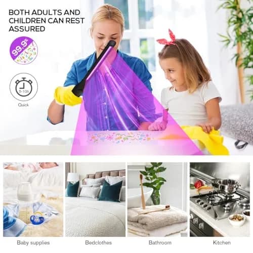 ESUEXO UV Light Sanitizer Portable Travel UV Light Sanitizer Wand 1 Count (Pack of 1) | Handheld UV Disinfection thumbnail 2