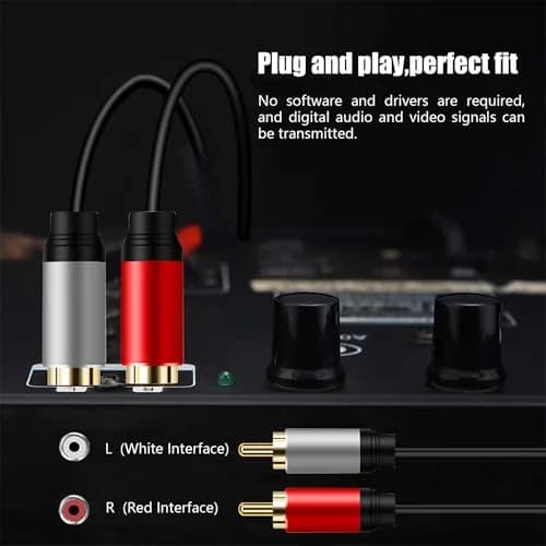 Tan QY 2RCA to 2RCA Audio Cable 6.1m (20Ft) | Clear Stereo Sound for HDTV & Gaming thumbnail 6