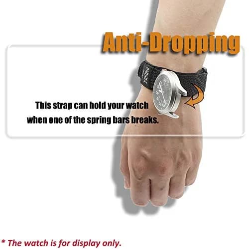 AMHUGE Nylon Sport Watch Band Waterproof Outdoor Strap 20mm | Breathable & Sturdy (18-22mm) thumbnail 4