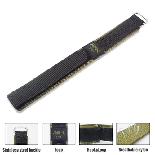AMHUGE Nylon Sport Watch Band Waterproof Outdoor Strap 20mm | Breathable & Sturdy (18-22mm) thumbnail 2