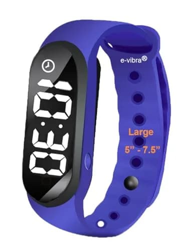 e-vibra 8 Alarm Vibrating Alarm Watch 12 Alarms Water-Resistant 18mm Silicone (Royal Blue) thumbnail 1