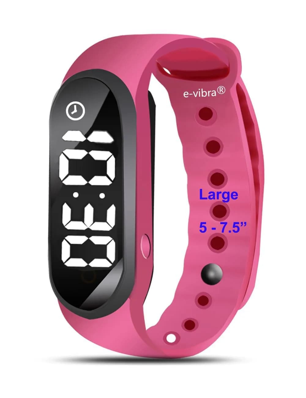 e-vibra Vibrating Alarm Watch for Potty Training & Reminders - 12 Alarms, Rechargeable, Hot Pink (Large), 10-17cm Wrist — Hot Pink