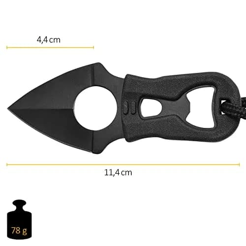 Camillus Heater II Neck Knife 4.25" (1.75" Blade) | Tactical Survival Fixed Blade with Carbonitride Titanium Coating thumbnail 4