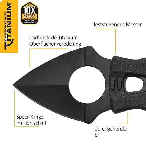Camillus Heater II Neck Knife 4.25" (1.75" Blade) | Tactical Survival Fixed Blade with Carbonitride Titanium Coating thumbnail 5