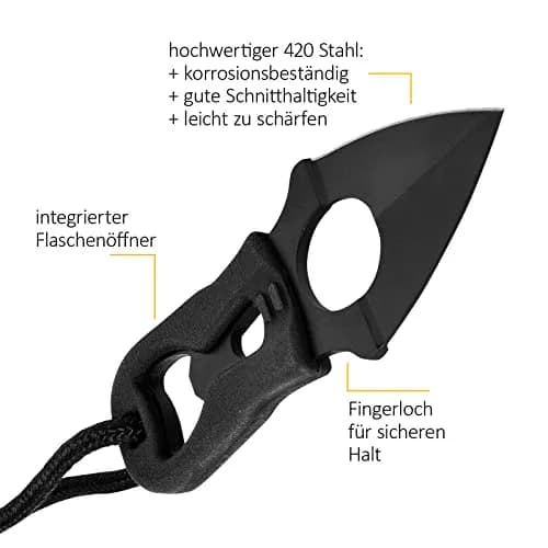 Camillus Heater II Neck Knife 4.25" (1.75" Blade) | Tactical Survival Fixed Blade with Carbonitride Titanium Coating thumbnail 6