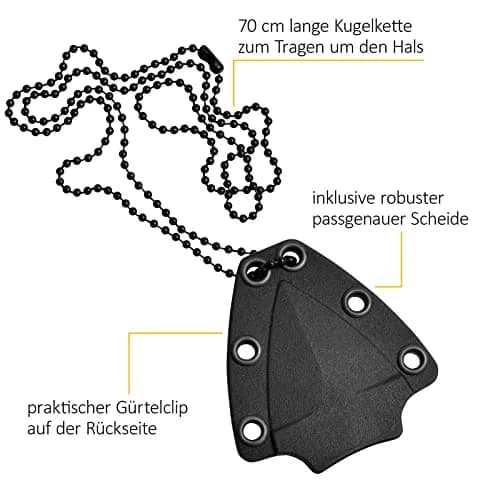 Camillus Heater II Neck Knife 4.25" (1.75" Blade) | Tactical Survival Fixed Blade with Carbonitride Titanium Coating thumbnail 7