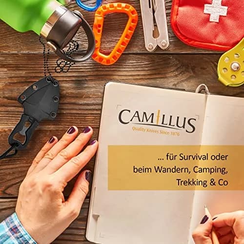 Camillus Heater II Neck Knife 4.25" (1.75" Blade) | Tactical Survival Fixed Blade with Carbonitride Titanium Coating thumbnail 9