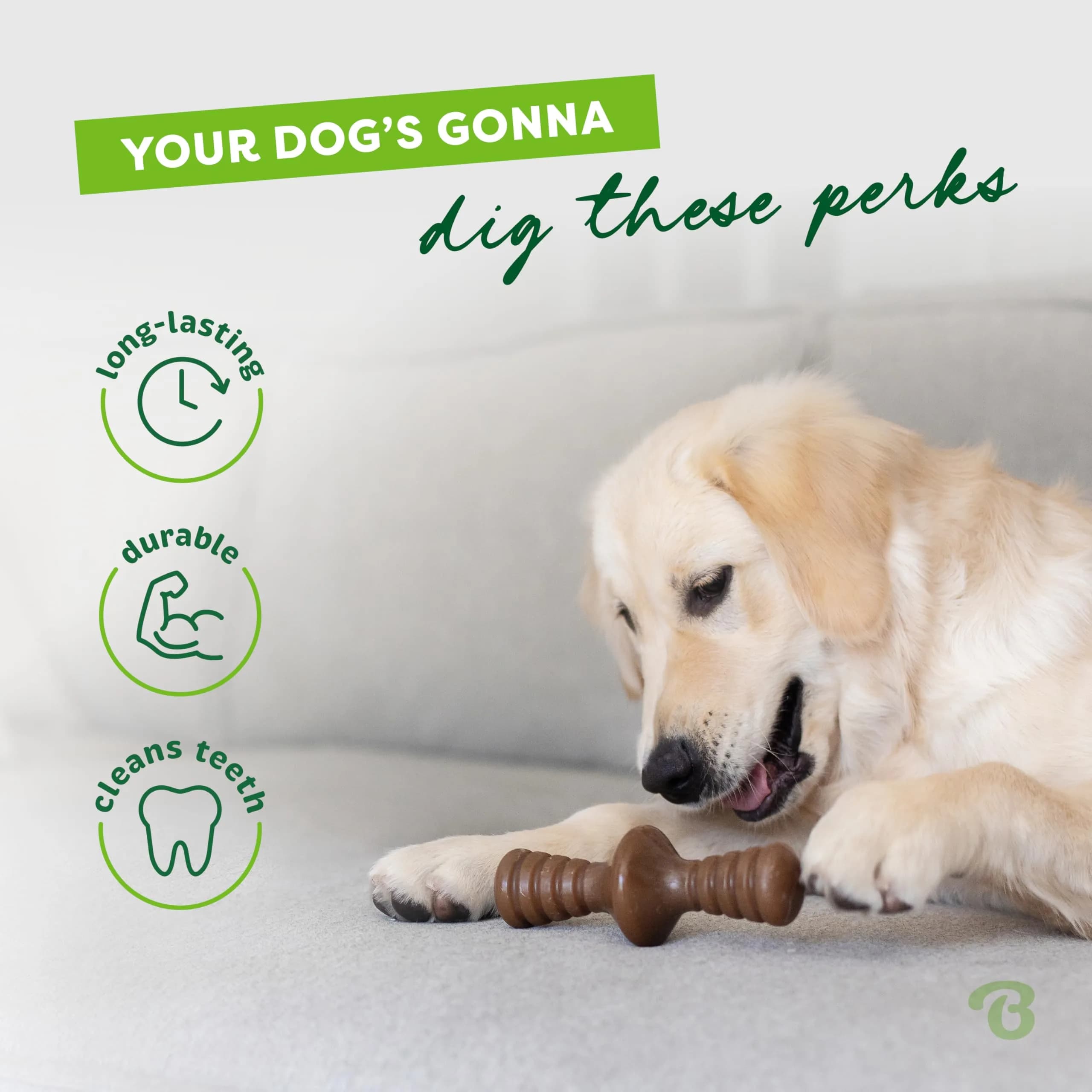 Benebone Zaggler Rolling Dog Chew Toy for Aggressive Chewers, Real Peanut, 6.6 oz (187 g) | Durable Interactive Toy - view 3