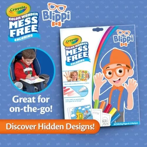 Crayola Blippi Color Wonder Coloring Set, 18 Mess Free Pages & 5 Markers | Toddler Art Activity thumbnail 4