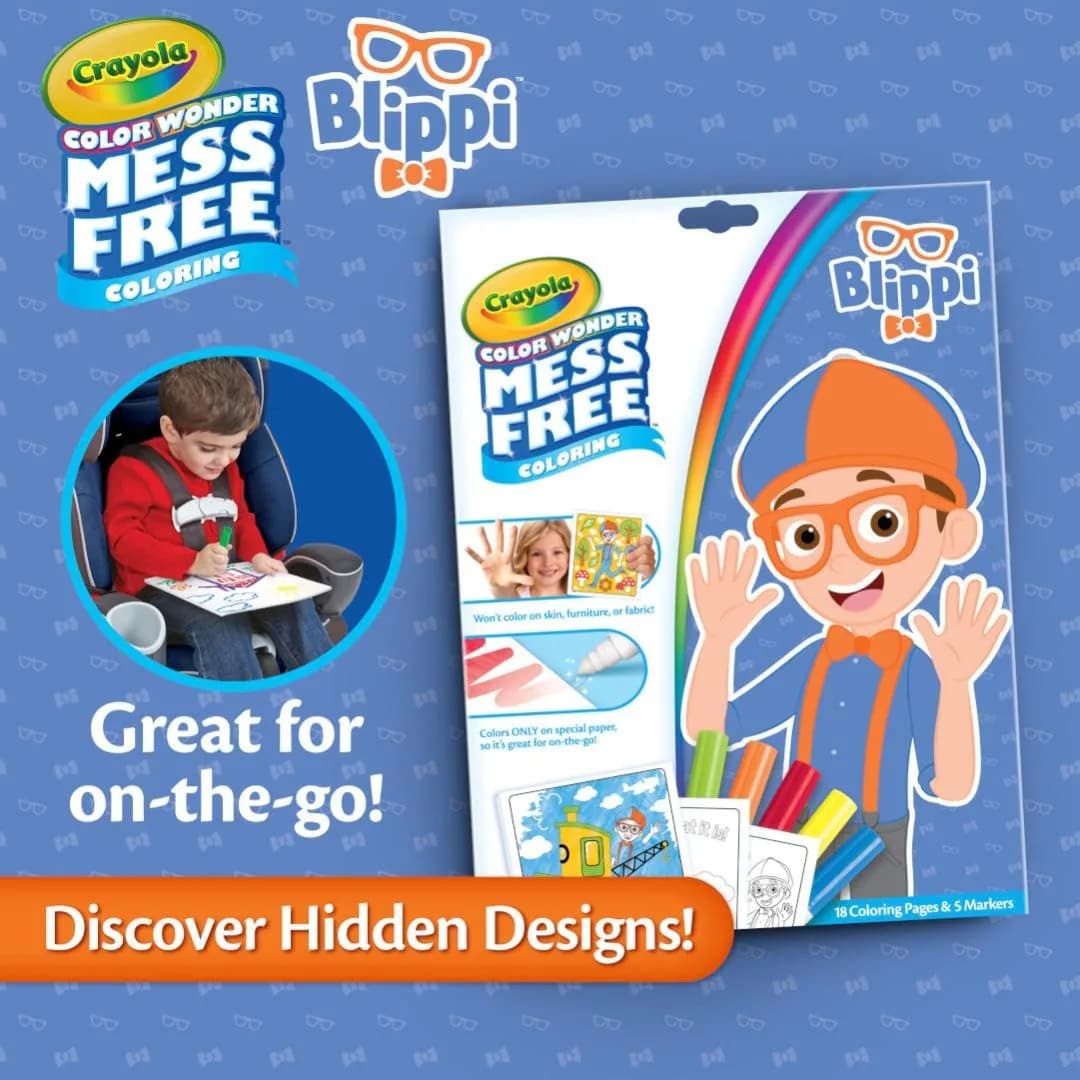 Crayola Color Wonder Mess Free Coloring Pages & Markers Set - Blippi Edition | Toddler Activity - view 4