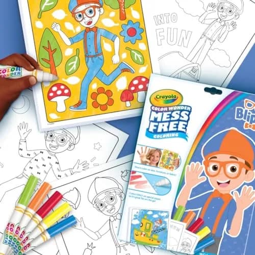 Crayola Blippi Color Wonder Coloring Set, 18 Mess Free Pages & 5 Markers | Toddler Art Activity thumbnail 5