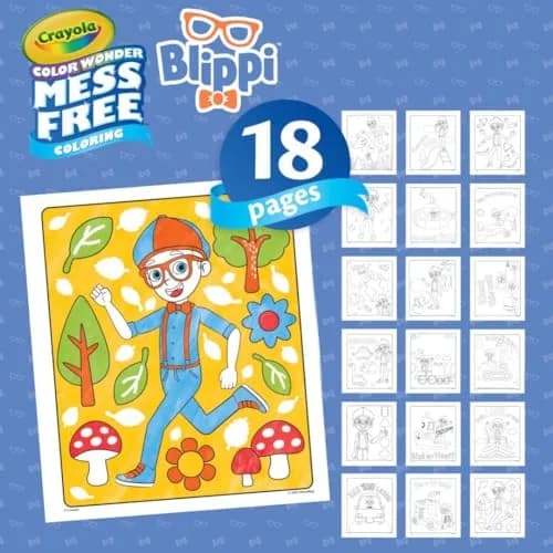 Crayola Blippi Color Wonder Coloring Set, 18 Mess Free Pages & 5 Markers | Toddler Art Activity thumbnail 2