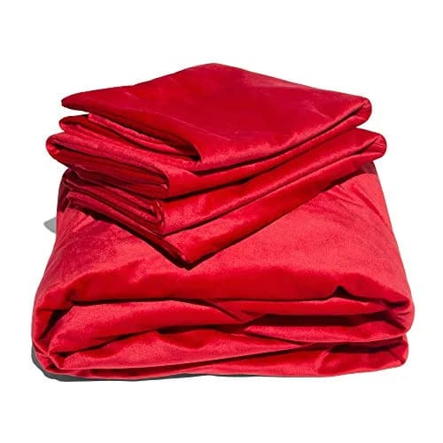 Liberator Liquid Velvet Sheet and Pillowcases Queen | Luxuriously Soft, Red thumbnail 2