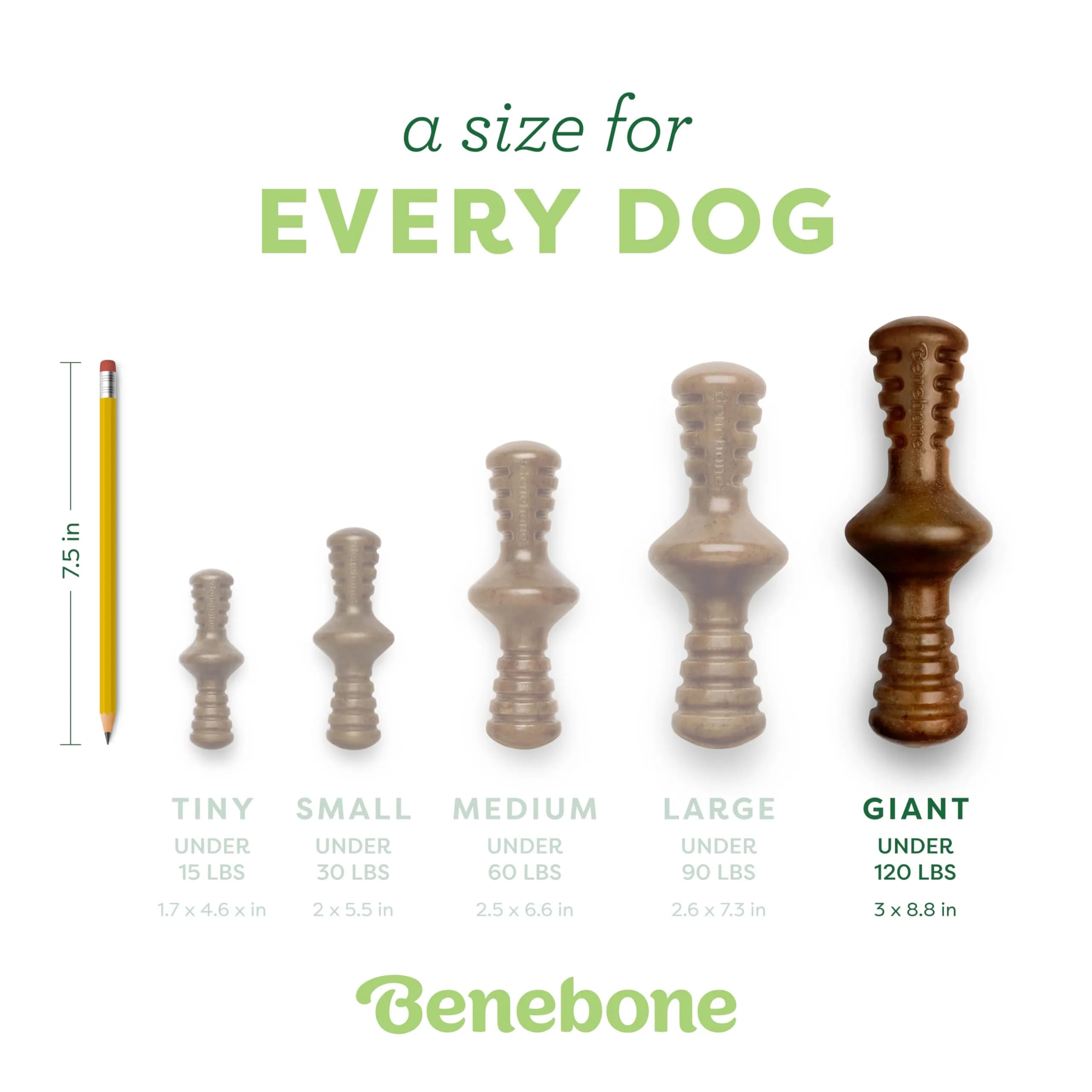 Benebone Zaggler Brown Giant Dog Chew Toy for Aggressive Chewers - view 4