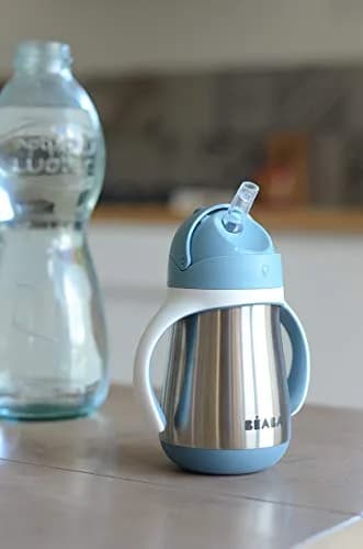 Béaba Stainless Steel Straw Sippy Cup, Insulated Toddler Cups Spill Proof with Removable Handles, 250ml (8.5 oz) | BPA-Free, Leak-Proof thumbnail 6