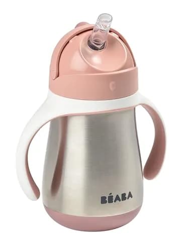 Béaba Stainless Steel Straw Sippy Cup, Insulated Toddler Cup 250ml (8.5 Fl Oz) | Spill-Proof for 8+ Months thumbnail 1