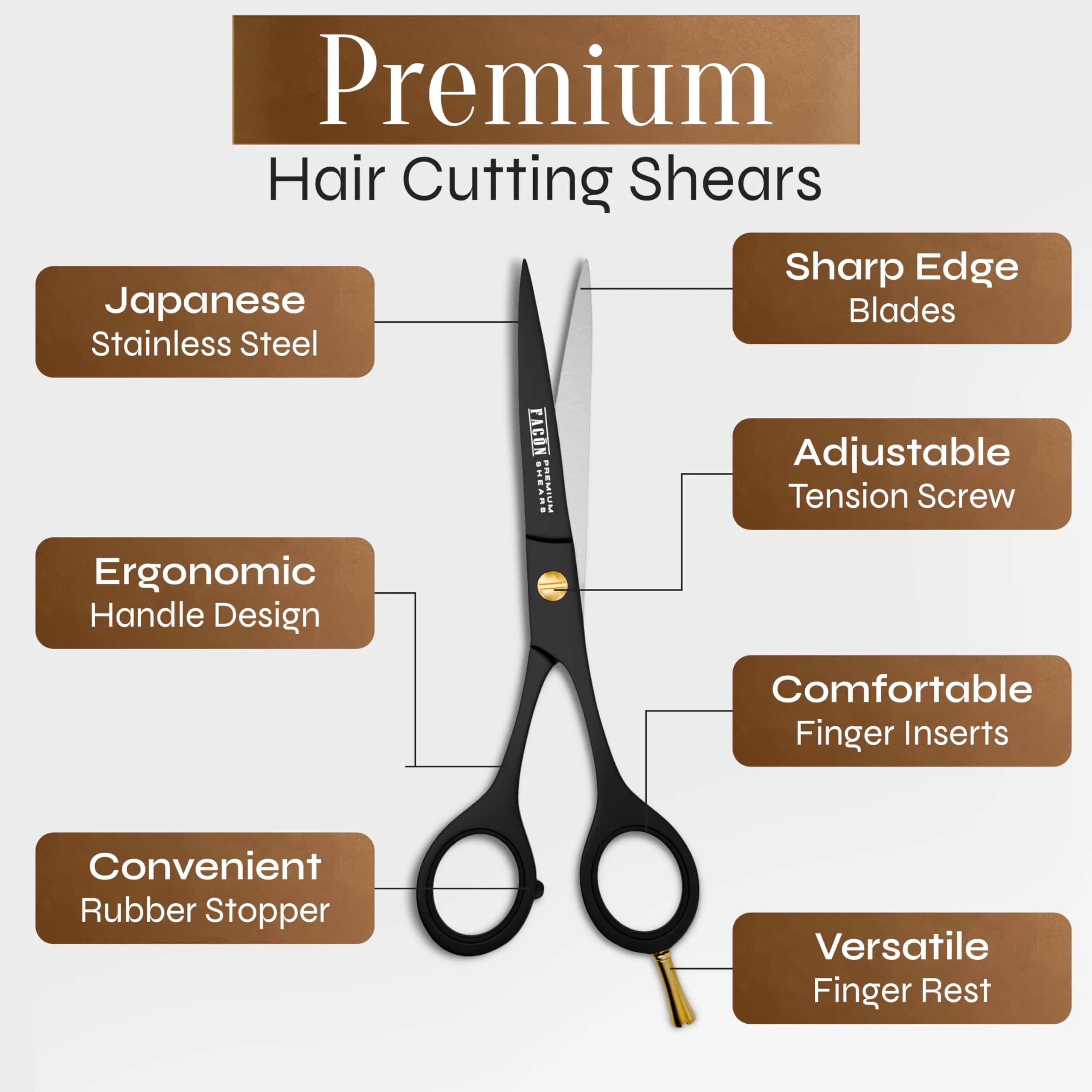 Facón Professional Hair Cutting Scissors 6.5 Inch Razor Edge Barber Shears | Japanese Stainless Steel - view 6