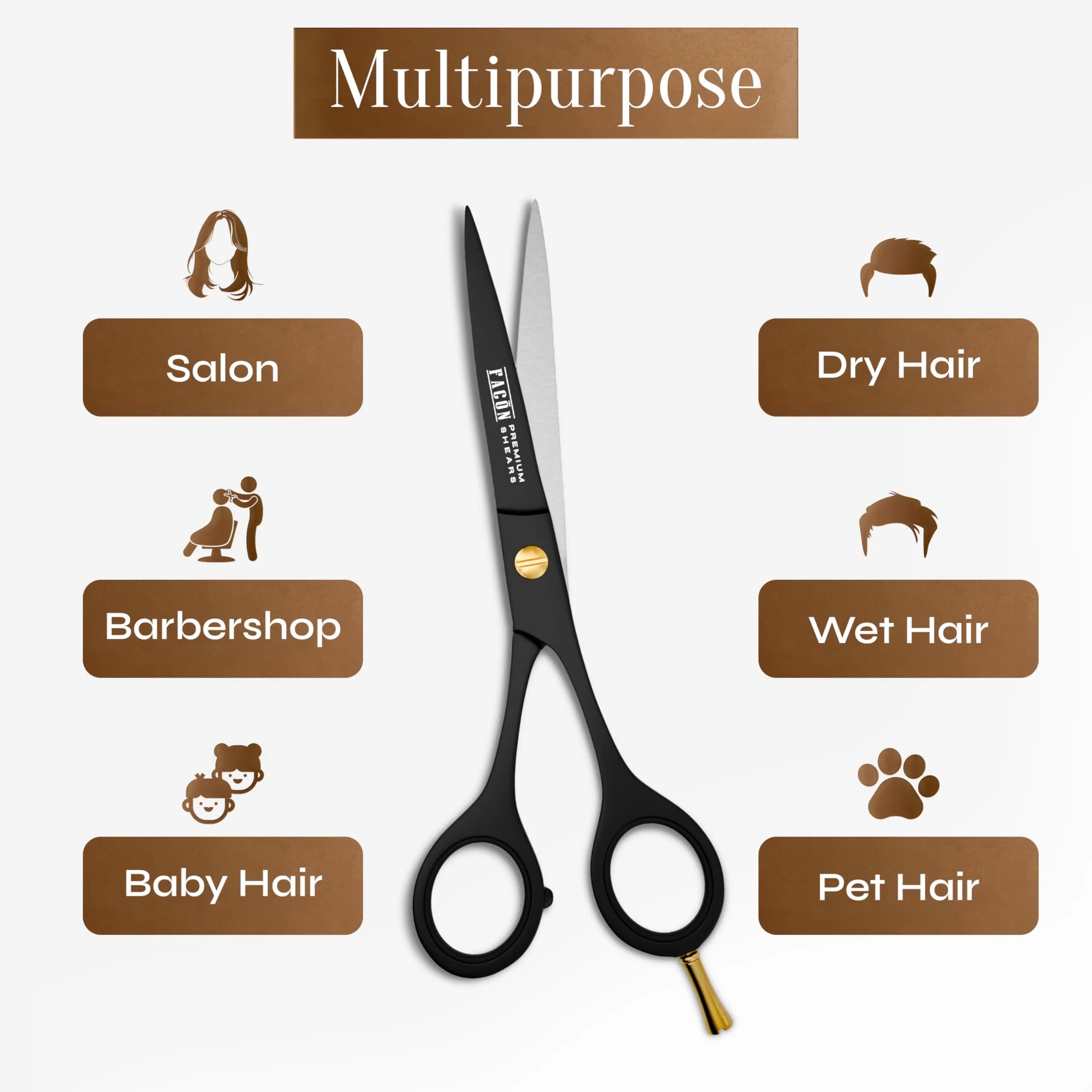 Facón Professional Hair Cutting Scissors 6.5 Inch Razor Edge Barber Shears | Japanese Stainless Steel - view 8