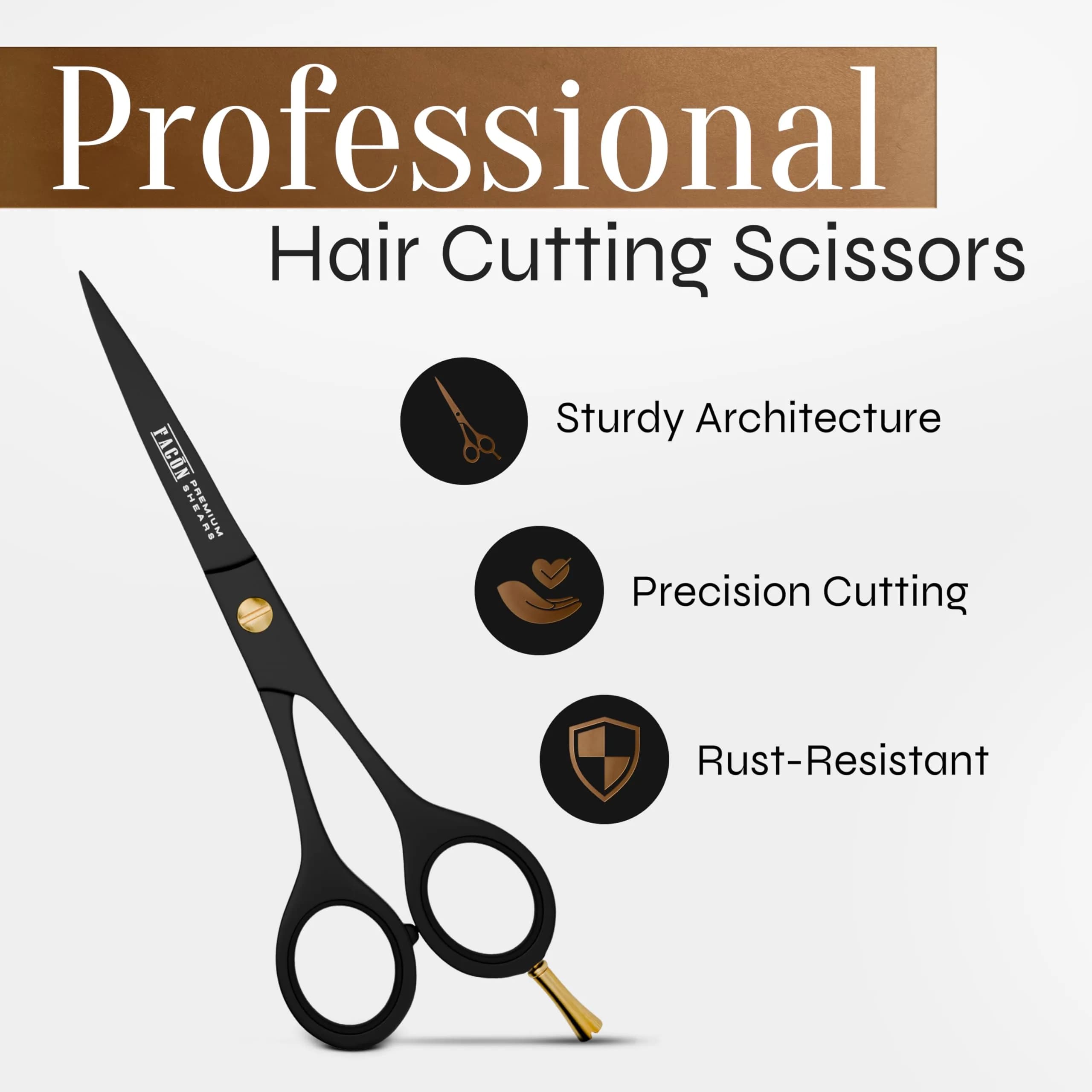 Facón Professional Hair Cutting Scissors 6.5 Inch Razor Edge Barber Shears | Japanese Stainless Steel - view 2
