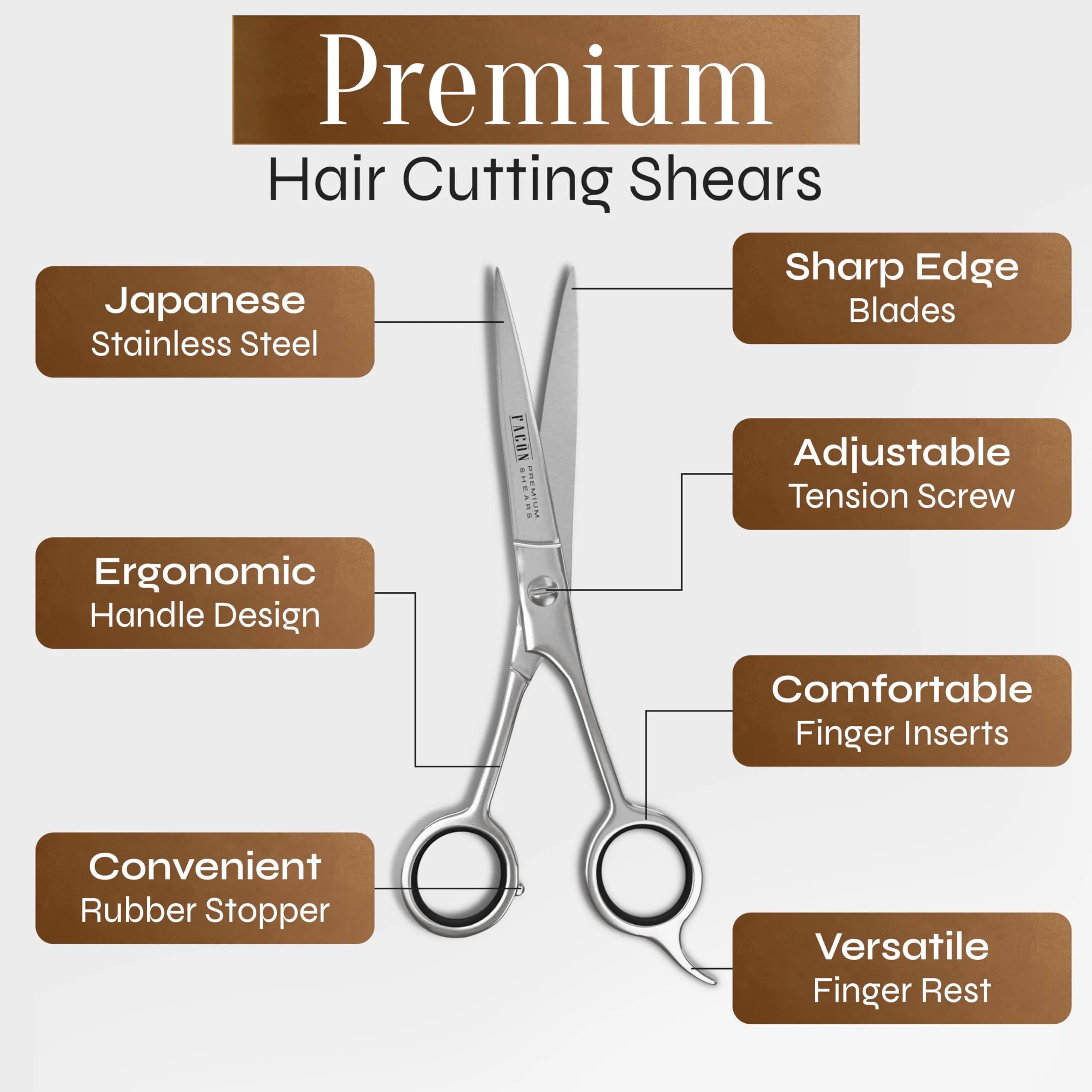 FACON Professional Hair Cutting Scissors 6.5 Inch Razor Edge Barber Shears | Japanese Stainless Steel - view 6