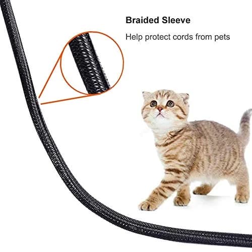 ZhiYo Black Cable Sleeve 6.1m (20ft) | Braided Wire Protector Tubing for Pets & PC Cables thumbnail 5