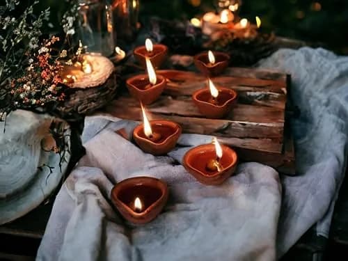 Saudeep India Traditional Clay Diya for Puja | Set of 21 Handmade Mitti Lamps | 420g (0.93 lb) thumbnail 2
