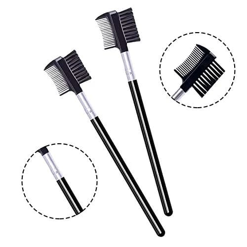 LOOKSEVEN Eyelash Comb and Eyebrow Brush Set | Double Head Design for Precise Grooming thumbnail 4