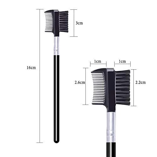 LOOKSEVEN Eyelash Comb and Eyebrow Brush Set | Double Head Design for Precise Grooming thumbnail 3